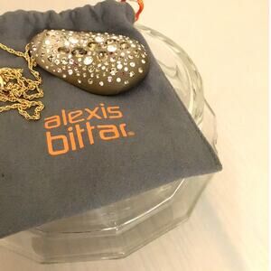 Alexis Bittar Lucite w/Brown/Rose Crystals Pendant Necklace-NWOT Retails $495